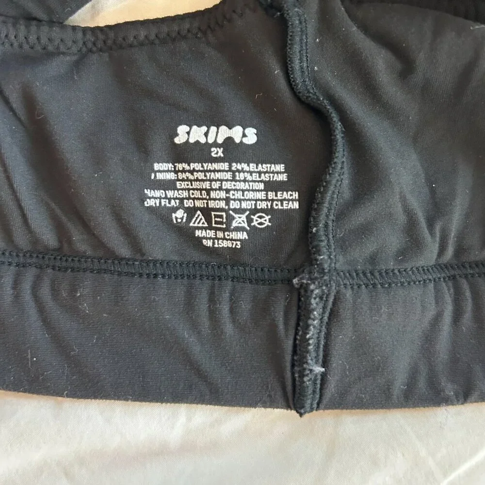 SKIMS Fits Everybody Crossover Bralette Unlined Black Size 2X